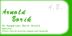 arnold borik business card